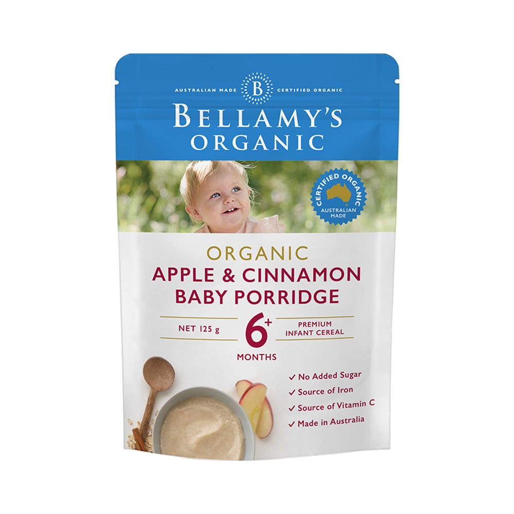 贝拉米有机婴幼儿辅食 苹果肉桂味高铁米粉
